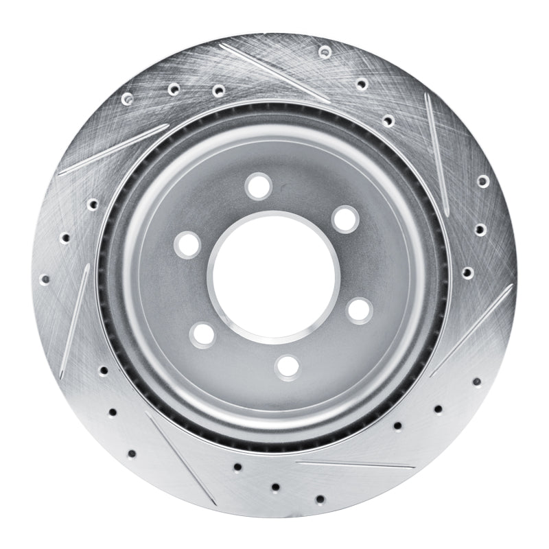 R1 Concepts Rear Left Drilled & Slotted Silver Brake Rotor | Ford Bronco (21-26) (631-54289L)