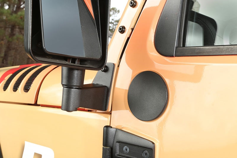 Rugged Ridge Textured Black Mirror Relocation Brackets (PAIR): Jeep Wrangler JK (07-18)