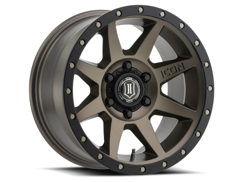 ICON Rebound 17x8.5 5x5 -6mm Offset Bronze Wheel | Jeep Gladiator JT / Wrangler JL / JK (20-25 / 18-25 / 07-18) (1817857345BR)