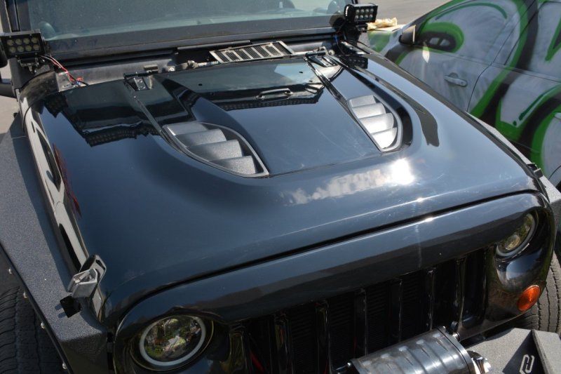 DV8 Offroad Replica Hood: Jeep Wrangler JK (07-18)