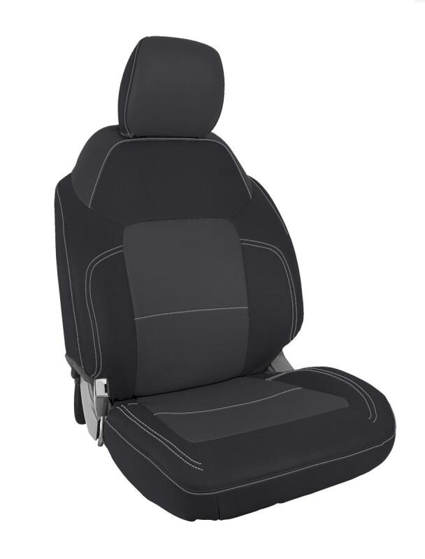 PRP 2021+ Ford Bronco 4D Front Seat Covers | Ford Bronco (21-26) Black & Grey (B060-03)