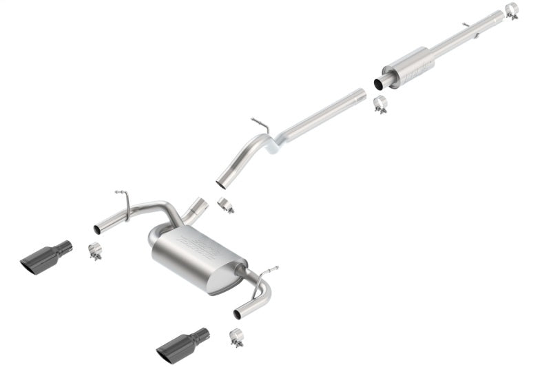 Borla Touring Cat-Back Exhaust System (Black Tips): Jeep Wrangler JK 3.6L V6 2012 - 2018