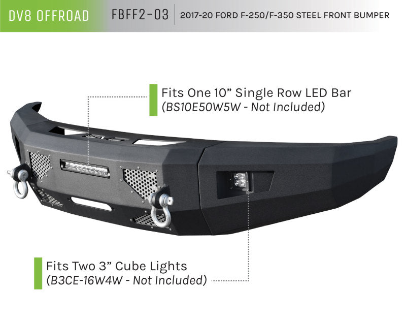 DV8 Offroad Front Bumper | Ford F-250/F-350/F-450 (18-20) (FBFF2-03)