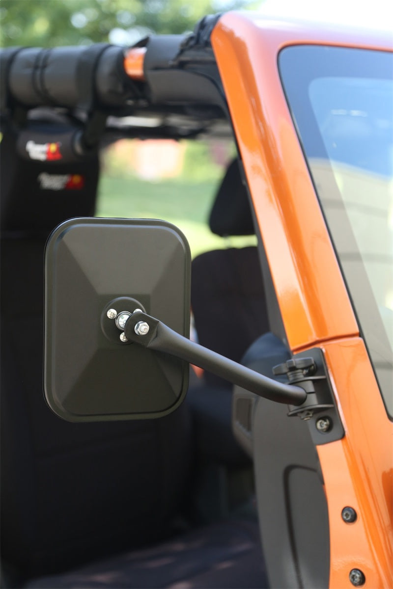 Rugged Ridge Textured Black Rectangular Quick Release Mirror | Jeep Wrangler JK (07-18) / JL (18-25) (11025.14)