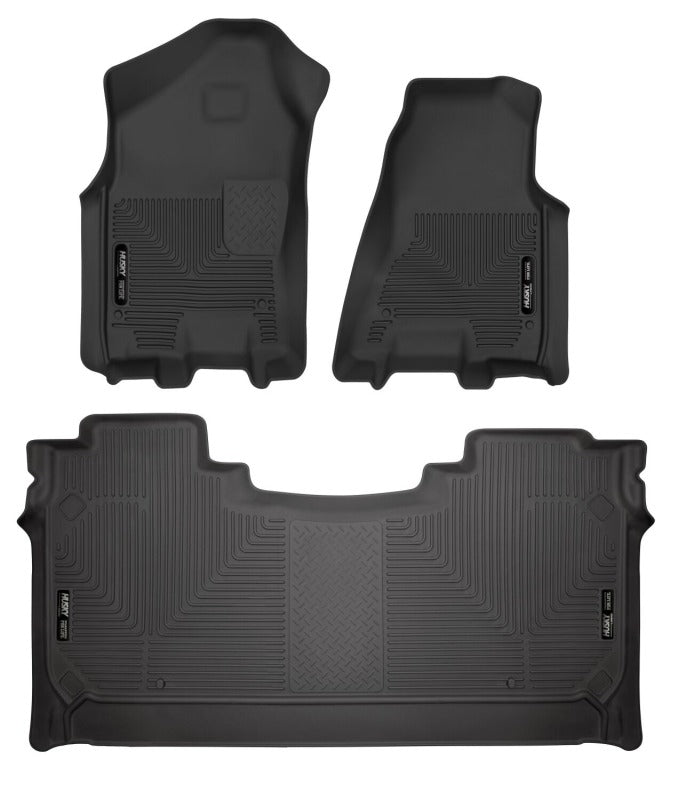 Husky Liners Black Weatherbeater Floor Liners (FRONT AND 2ND SEAT): Ram 1500 2019-2024