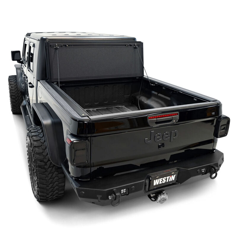 Westin Black Hard Tri-Fold Tonneau Cover: Jeep Gladiator JT 2020-2022 4WD 5ft Bed