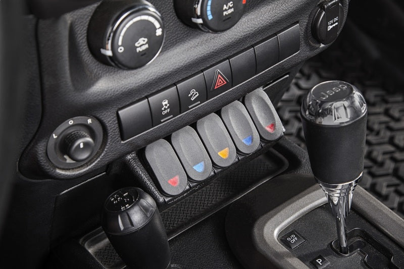 Rugged Ridge Lower Console Switch Panel: Fits Most Jeep Wrangler Models (2007-2018)