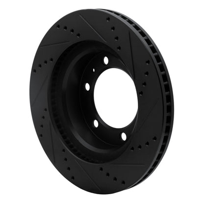 DFC Front Left Drilled & Slotted Black Brake Rotor | Toyota 4Runner (03-23) (633-76128L)