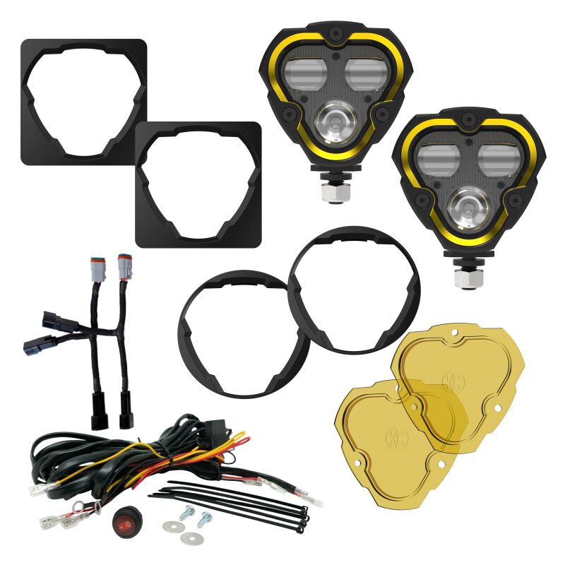 KC HiLiTES 97147 2 LED Fog Lights Kit | Jeep Wrangler JL / Gladiator JT (18-25 / 20-23) (97147)