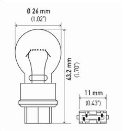 Hella 3157 12V 27/7W W2.5x16q S8 Bulb | Ford Ranger (19-26) (3157)