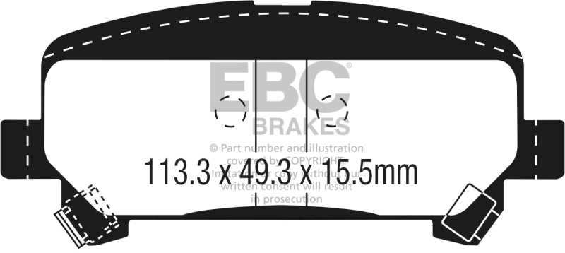 EBC Yellowstuff Rear Brake Pads | 15+ Chevrolet Colorado 2.5