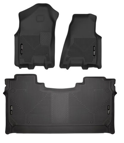 Husky Liners Black Weatherbeater Floor Liners (FRONT AND 2ND SEAT): Ram 1500 2019-2024