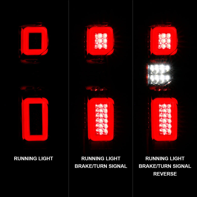 ANZO LED Tail Light Assembly Chrome/Red | Chevy Silverado 19-21 (311419)