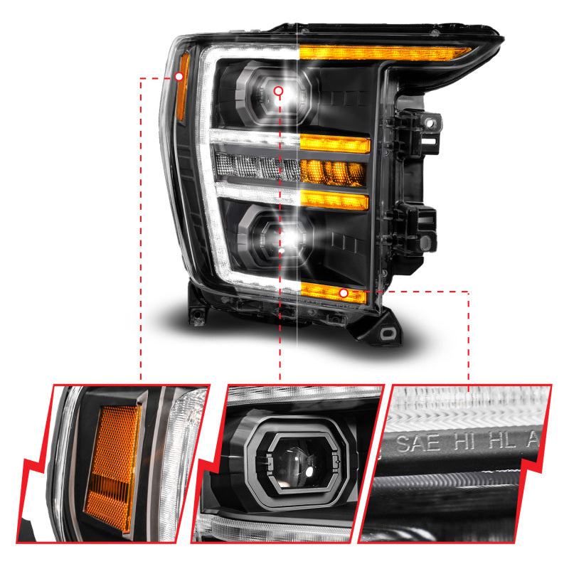 ANZO LED Projector Headlight w/ Switchback + Sequential | Ford F150 (21-23) (111594-R)
