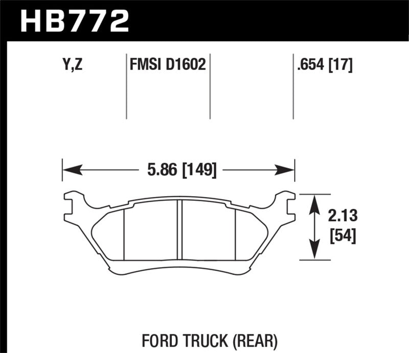 Hawk Perf LTS Street Brake Pads | Ford F-150 12-16 (HB772Y.654)