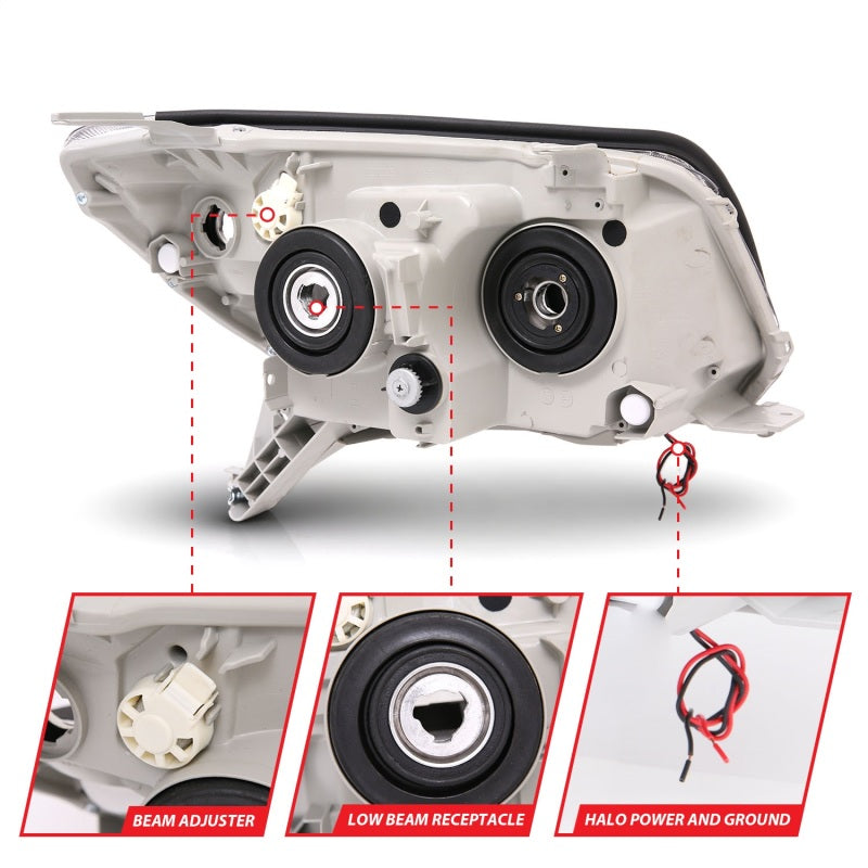 ANZO Projector Headlights - Black w/ CCFL Halo | 2006-2009 Toyota 4Runner (111320)