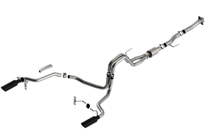 Borla 5.0L 2dr RC SB (122.8 WB) XL/XLT 3/2.25 SRE Cat-Back ATAK Black Chrome Tips | Ford F-150 (21) (140869BC)