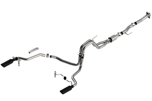 Borla 5.0L 2dr RC SB (122.8 WB) XL/XLT 3/2.25 SRE Cat-Back ATAK Black Chrome Tips | Ford F-150 (21) (140869BC)