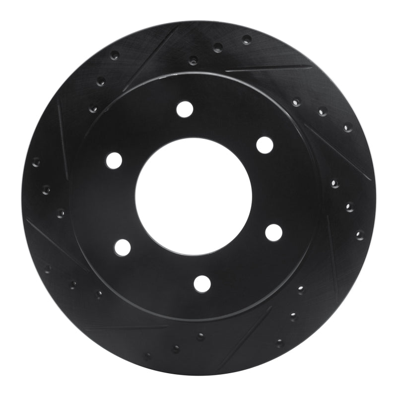 R1 Rear Left Drilled & Slotted Black Brake Rotor | Ford Bronco / Ranger (19-26) (ECB-54276L)