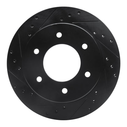 R1 Rear Left Drilled & Slotted Black Brake Rotor | Ford Bronco / Ranger (19-26) (ECB-54276L)