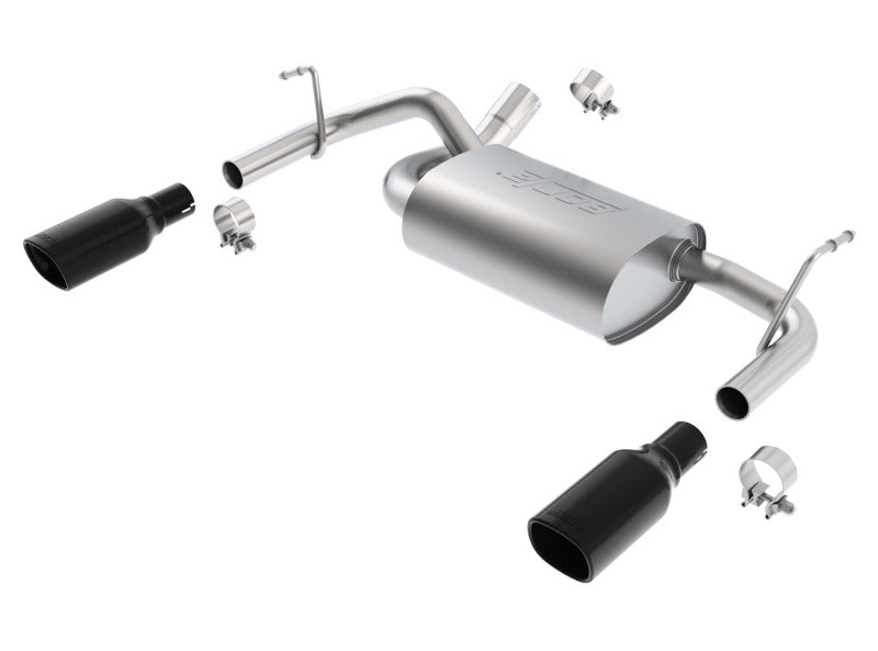 Borla Touring Axle-Back Exhaust System (Black Tips): Jeep Wrangler JK 3.6L V6 2012 - 2018