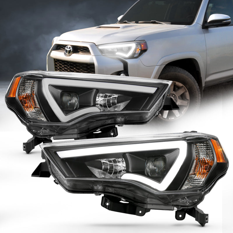 ANZO USA Projector Headlights Plank Style Chrome w/ Amber | Toyota 4Runner (14-23) (111416)