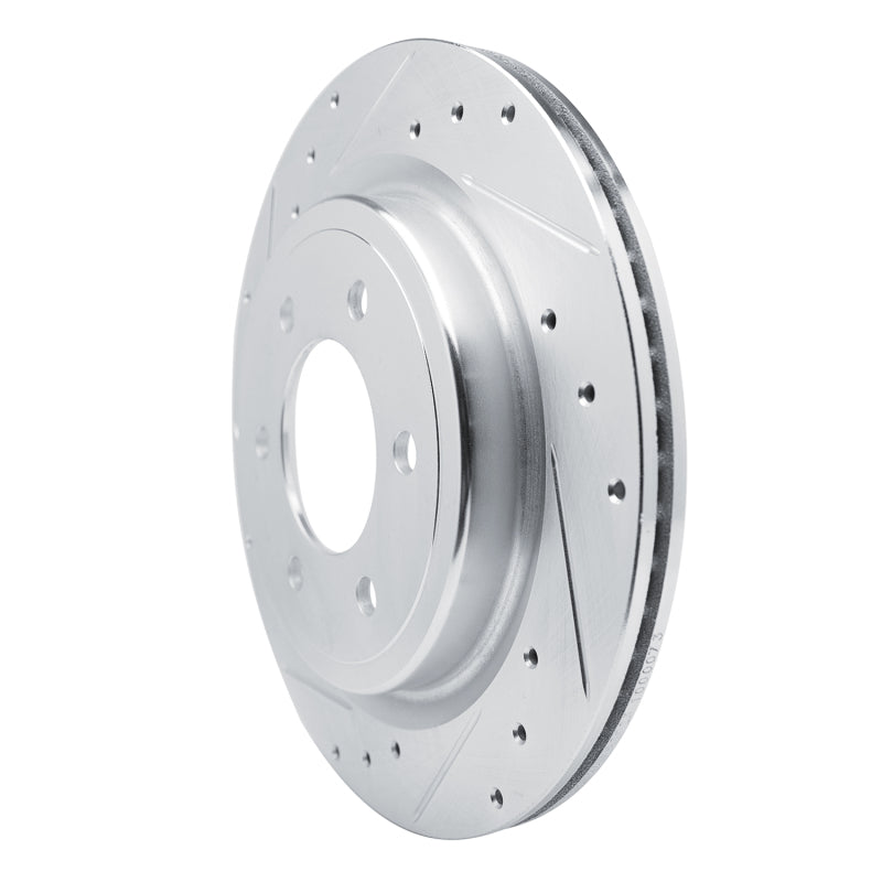 R1 Concepts Rear Left Drilled & Slotted Silver Brake Rotor | Ford Bronco (21-26) (631-54289L)