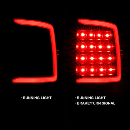 ANZO LED Tail Lights Plank Style (Black/Clear): Dodge Ram 2009 - 2018 (1500, 2500, 3500)