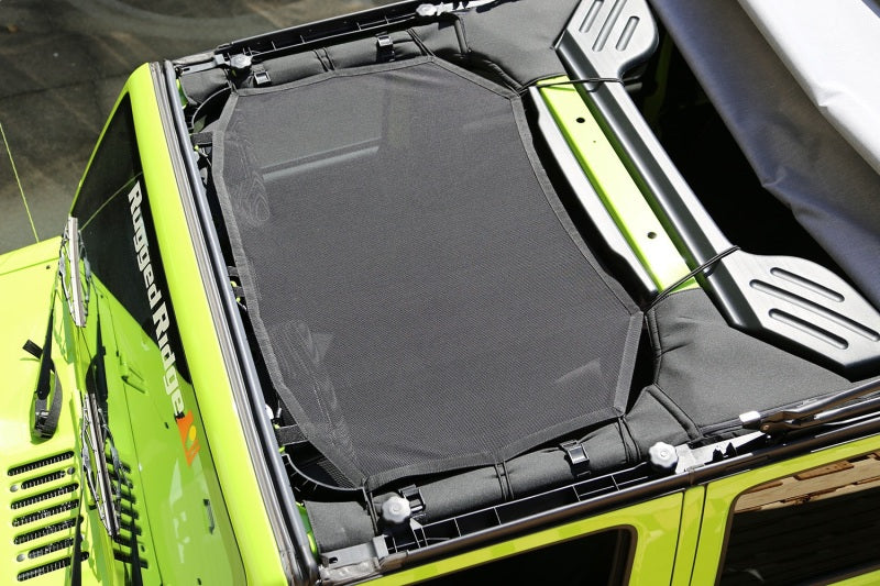 Rugged Ridge Eclipse Sun Shade (FRONT): Fits Most Jeep Wrangler Models (2007-2018) w/ Mesh Carry Bag