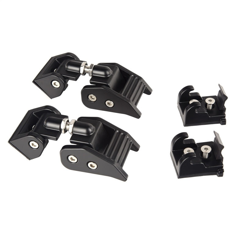 Rugged Ridge Black Aluminum Hood Catches: Fits Most Jeep Wrangler Models (2007-2018)