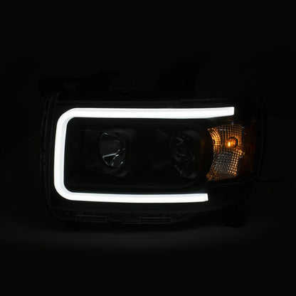 ANZO Projector Headlight Set w/ Plank Style Design Black w/ Amber | GMC Canyon (15+) (111381)