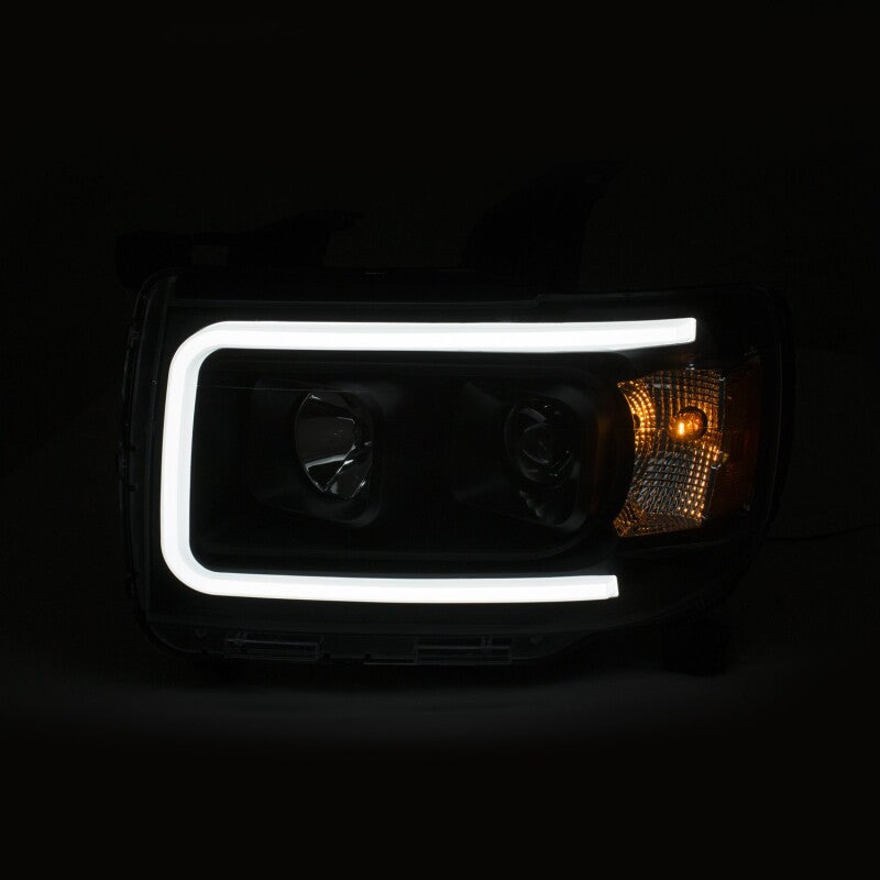 ANZO Projector Headlight Set w/ Plank Style Design Black w/ Amber | GMC Canyon (15+) (111381)