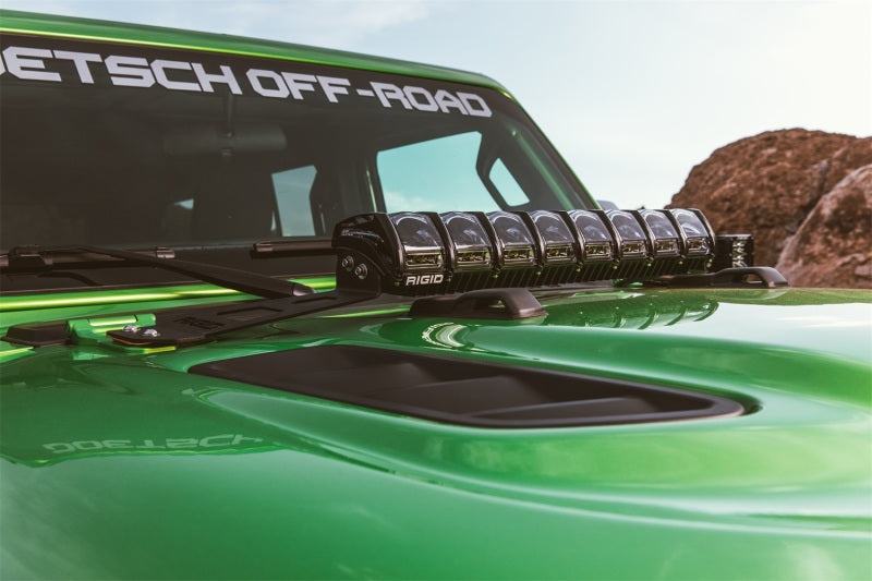 Rigid Industries 20" Adapt Hood Light Mount (FRONT): Jeep Wrangler JL 2018-26 / Gladiator JT 2020-25