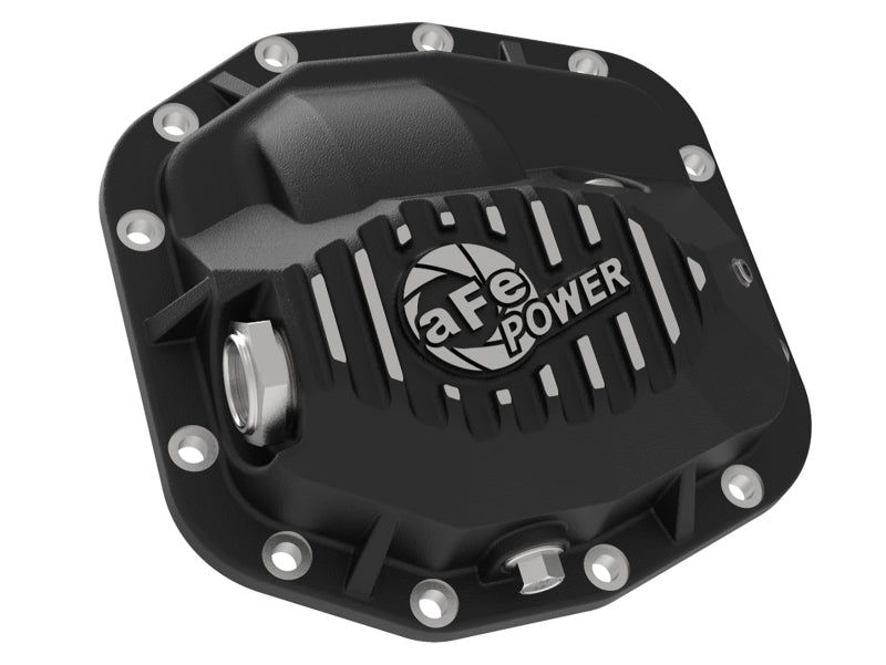 AFE Pro Series Front Differential Cover (Black w/Machined Fins): Jeep Wrangler JL 2018 - 2025 (w/ Dana M186)