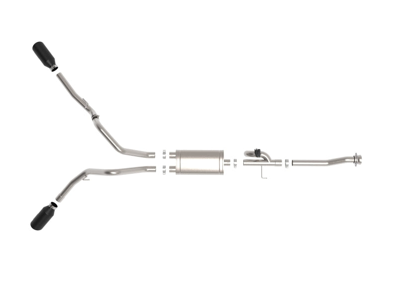 aFe Gemini XV 3in SS Cat-Back Exhaust w/ Cut-Out Black Tips | Ford F-150 (21-24) (49-33129-B)