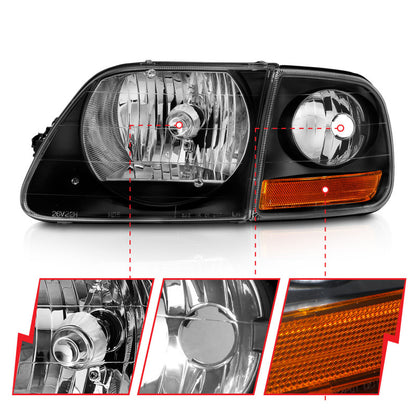 ANZO Crystal Headlight Set w/ LED Parking Light | Ford F150 (97-03) (111460)