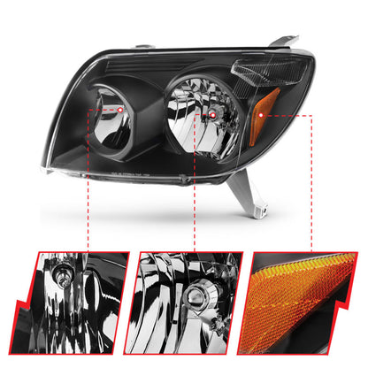 ANZO Crystal Headlights Black | Toyota 4Runner (03-05) (111394)
