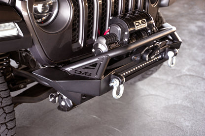 DV8 Offroad FS-1 Series Stubby Front Bumper: Jeep Gladiator / Wrangler (18-26) - Black Powder Coat