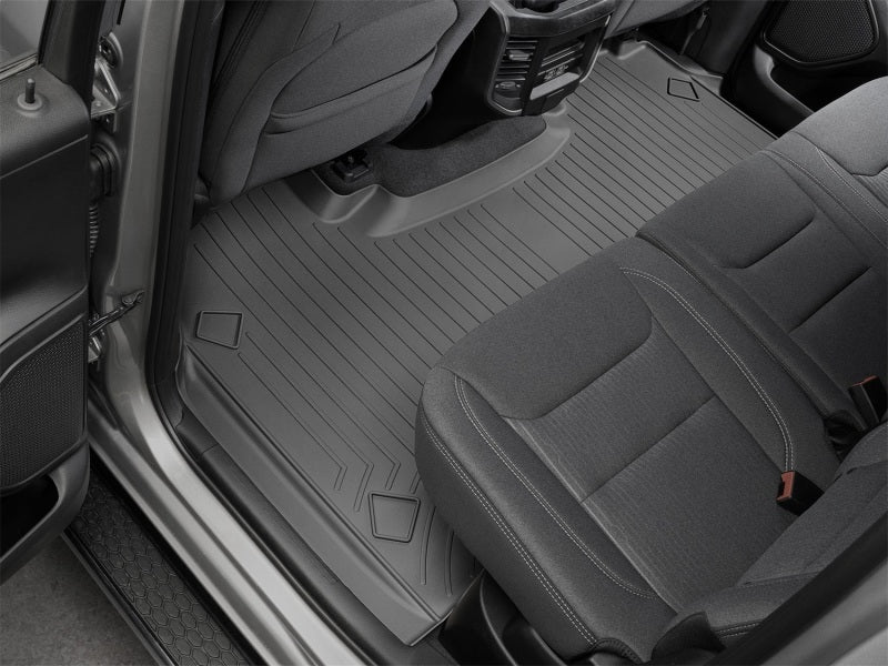 WeatherTech FloorLiner Rear Mats (Black): Ram 1500 Crew Cab (19-26) w/o Under-Seat Storage