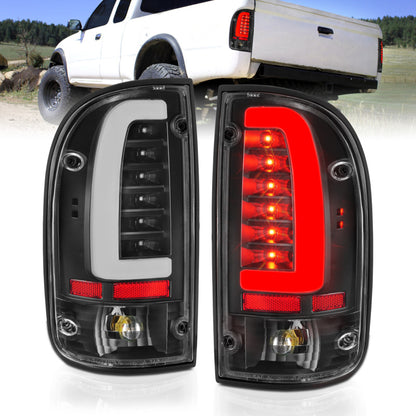 ANZO LED Tail Light Assembly Black Housing Clear Lens Rear Pair | Toyota Tacoma (95-04) (311353)