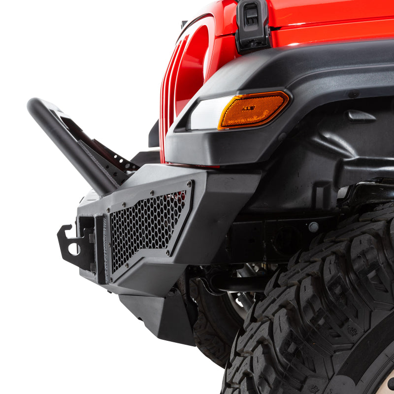 Go Rhino Rockline Full Width Front Bumper w/ Overrider (FRONT): Jeep Wrangler / Gladiator (07-26)