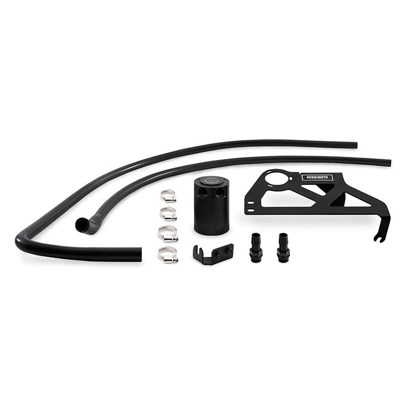 Mishimoto Baffled Oil Catch Can Black (F&R): Jeep Wrangler JK 2012-2018 3.6L