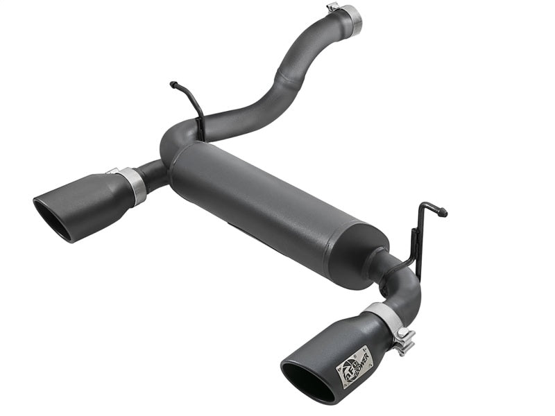 AFE Rebel Series Axle-Back Exhaust System (Black Tips): Jeep Wrangler JL 2018 - 2025 (2.0L I4 / 3.6L V6)