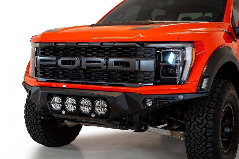 Addictive Desert Designs 2021+ Ford Raptor Bomber Front Bumper w/ 4 Rigid 360 6in Light Mounts | Ford F-150 Raptor (21-23) (F210014110103)