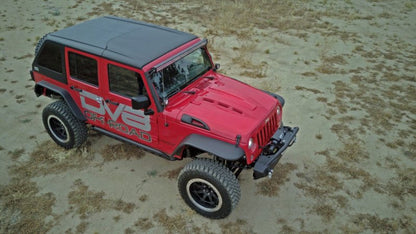 DV8 Offroad Metal Heat Dispersion Hood: Jeep Wrangler JK 2007-2018 w/ Primer Black