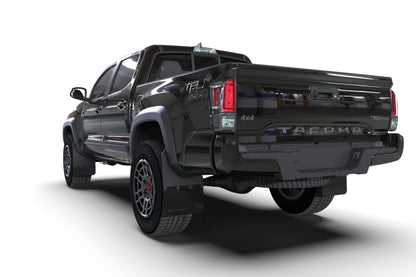 Rally Armor Black Mud Flaps with Metallic Logo | Toyota Tacoma (16-23) (MF94-BLK-MBK)
