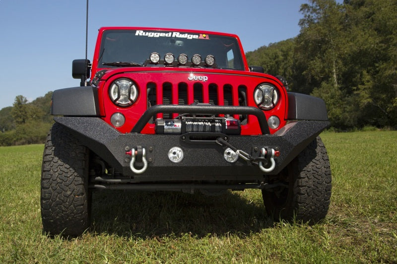 Rugged Ridge Spartan Front Bumper w/ Overrider: Fits Most Jeep Wrangler JK Models (2007-2018)