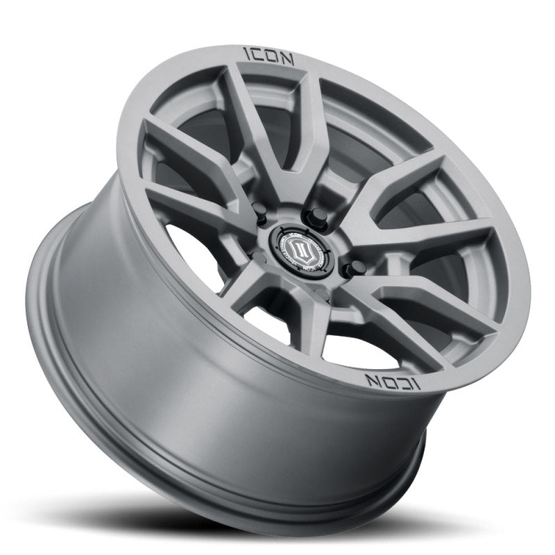 ICON Vector 5 17x8.5 5x5 -6mm Offset Titanium Wheel | Jeep Gladiator JT / Wrangler JL / JK (2617857345TT)