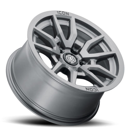 ICON Vector 5 17x8.5 5x5 -6mm Offset Titanium Wheel | Jeep Gladiator JT / Wrangler JL / JK (2617857345TT)