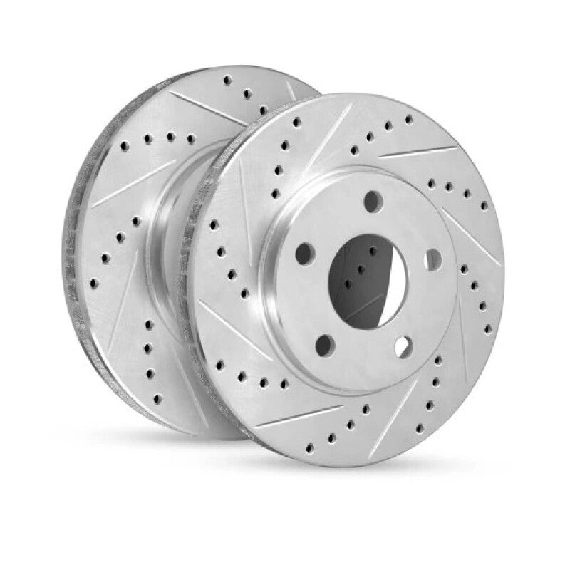 R1 24-25 Ford Ranger Front Left Drilled & Slotted Silver Brake Rotor | Ford Ranger (19-26) (631-54311L)